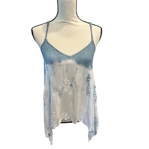 Women’s En Creme Tie Die Embroidered Tank Top. Size Small